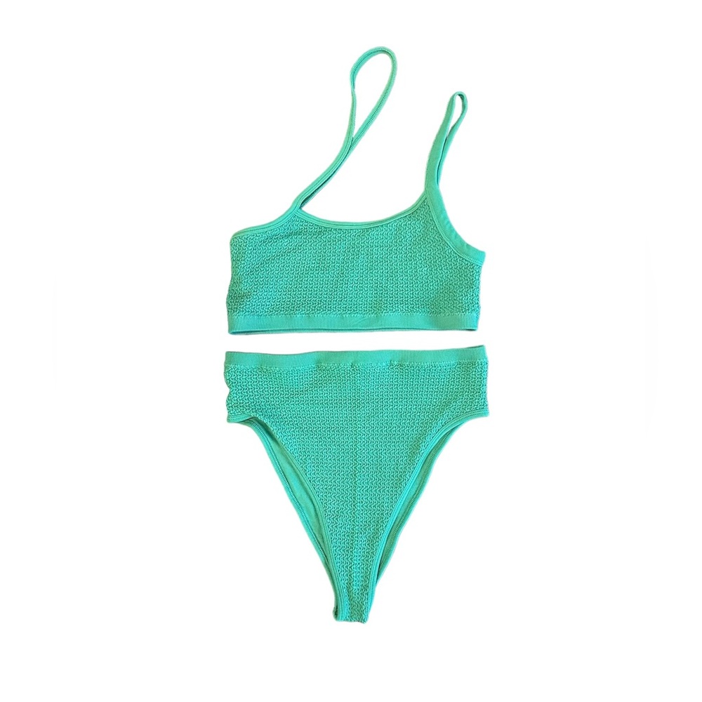 out from under for Urban Outfitters Turquoise Seamless
Crochet Bikini Set medium